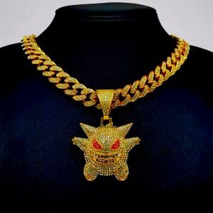 Heavyweight Cuban Link Chain & Monster Pendant